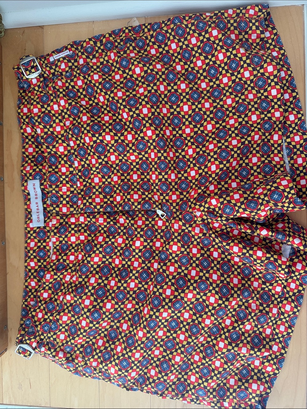 Orlebar Brown - Red Yellow Blue Geometric Swim Shorts